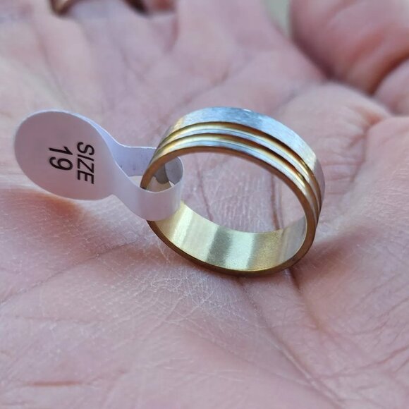 Fashion Ring Unisex Ring Band Silver Tone Fashion Jewlry Size 9 NWT - Picture 12 of 13